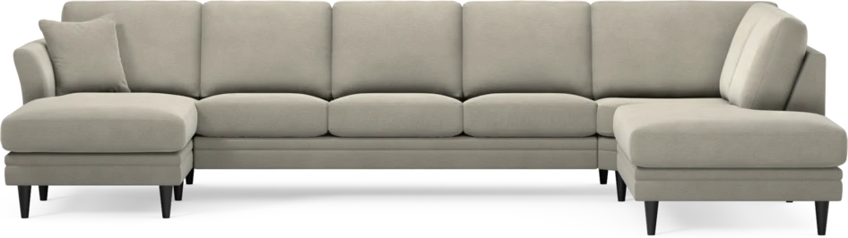 Eden - 3-sits soffa med schäslong vänster och divan höger - Brun