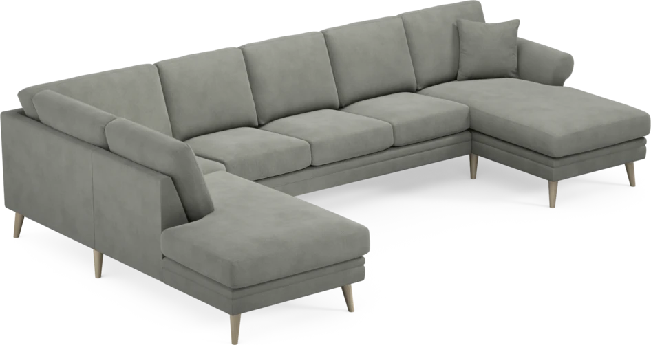 Eden - 3-sits soffa med divan vänster och schäslong höger - Grå