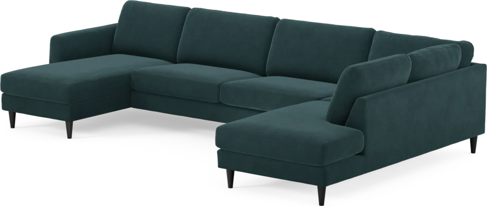 Bridge - 3-sits soffa med schäslong vänster och divan höger - Blå