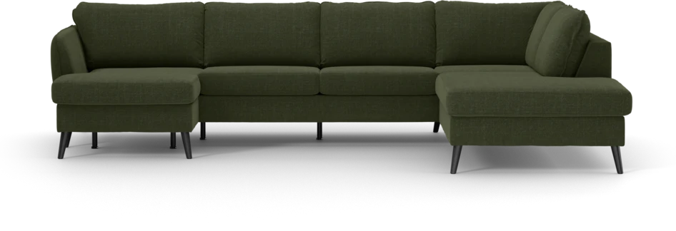 County - 3-sits soffa med schäslong vänster och divan höger - Grön