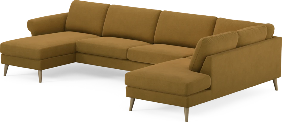 Bridge - 3-sits soffa med schäslong vänster och divan höger - Gul
