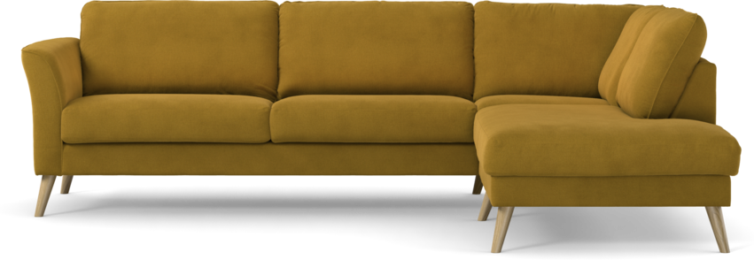 Bridge - 3-sits soffa med divan höger - Gul
