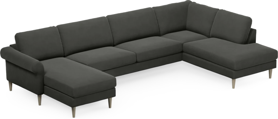 Bridge - 3-sits soffa med schäslong vänster och divan höger - Grå
