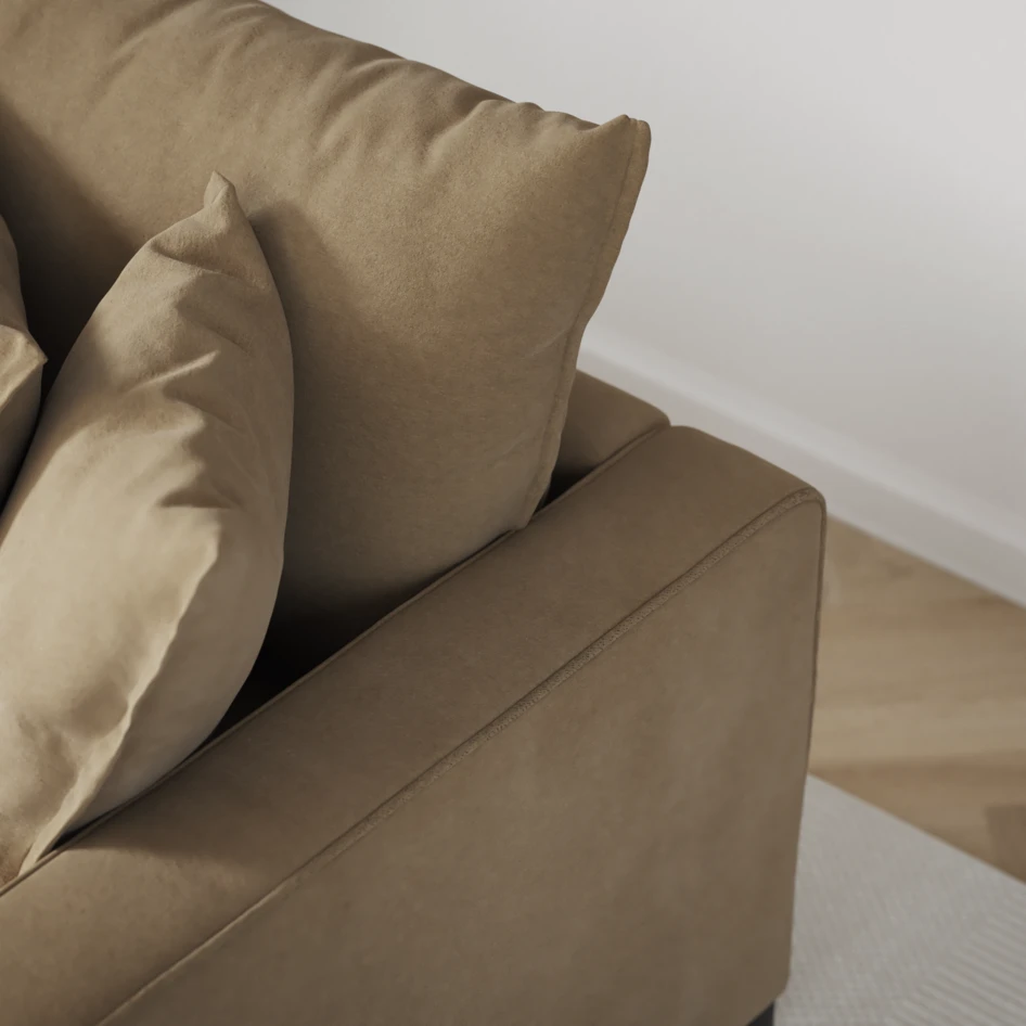 Rossi - 2-sits soffa med schäslong XL vänster - Beige