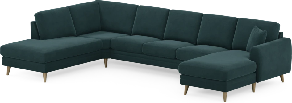 Eden - 3-sits soffa med divan vänster och schäslong höger - Blå