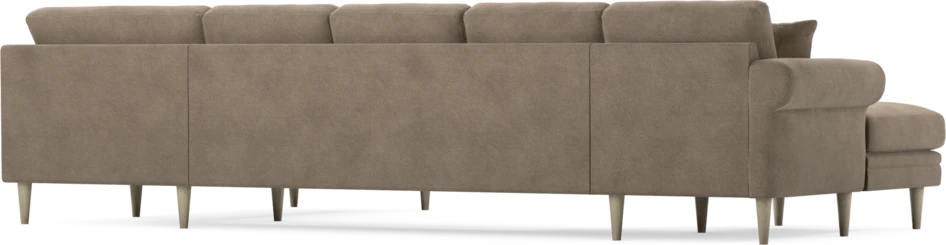 Eden - 3-sits soffa med schäslong vänster och divan höger - Brun