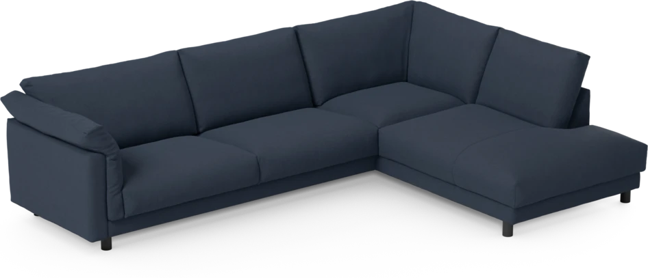 Cherrie - 3-sits soffa med divan höger, fast klädsel - Blå