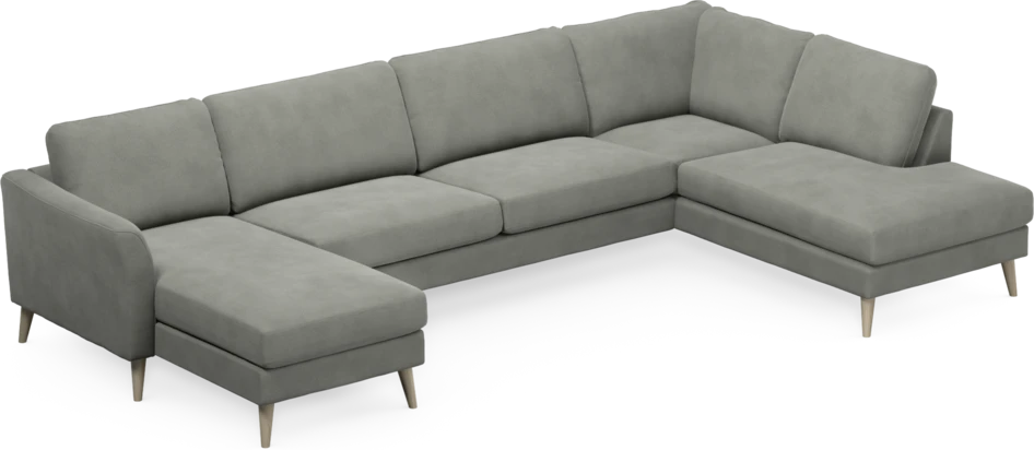 Bridge - 3-sits soffa med schäslong vänster och divan höger - Grå