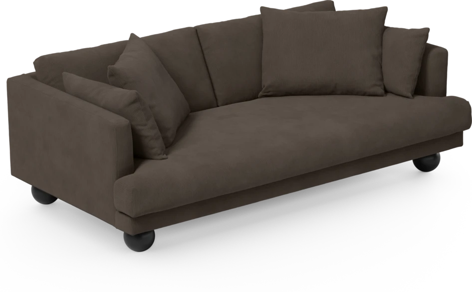 Harper - 3-sits soffa, hel dyna - Brun