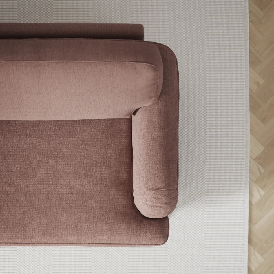 Oxford - 3-sits soffa svängd - Rosa