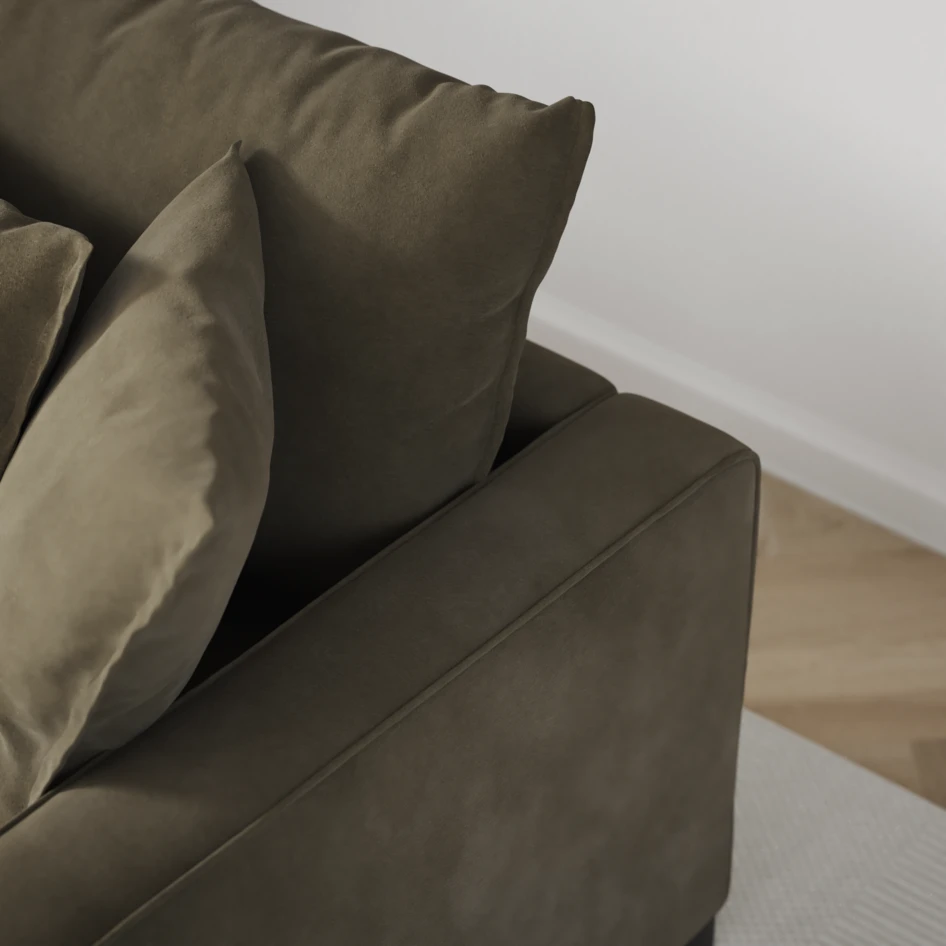 Rossi - 3-sits soffa, hel dyna - Grön