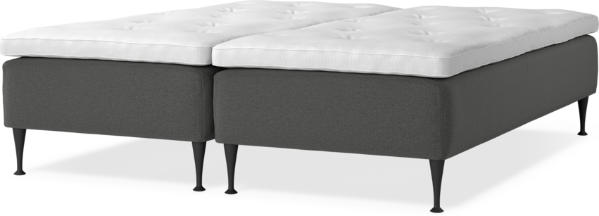 Delux Sense - Ramsäng, dubbelsäng med bäddmadrass - Grå