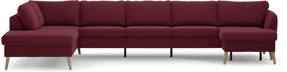 County - 4-sits soffa med divan vänster och schäslong höger - Röd