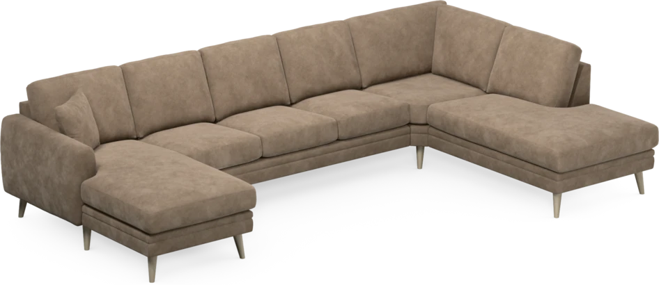 Eden - 3-sits soffa med schäslong vänster och divan höger - Beige