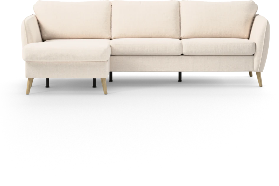 County - 3-sits soffa med flyttbar schäslong - Vit