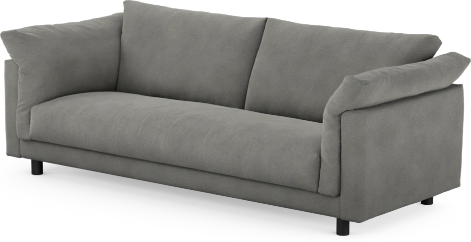 Cherrie - 3-sits soffa, hel dyna, fast klädsel - Grå