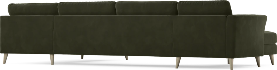 Bridge - 3-sits soffa med schäslong vänster och divan höger - Grön