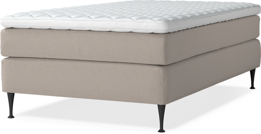 Delux Sense - Kontinentalsäng, enkelsäng 120 cm med bäddmadrass - Beige
