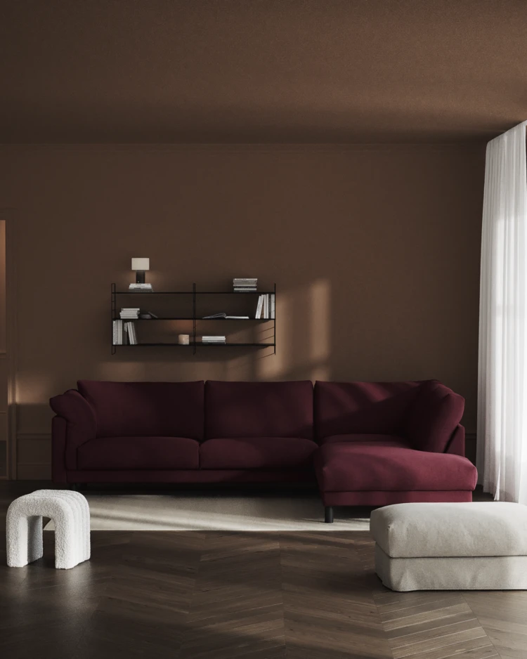 Cherrie - 3-sits soffa med divan höger, fast klädsel - inspiration