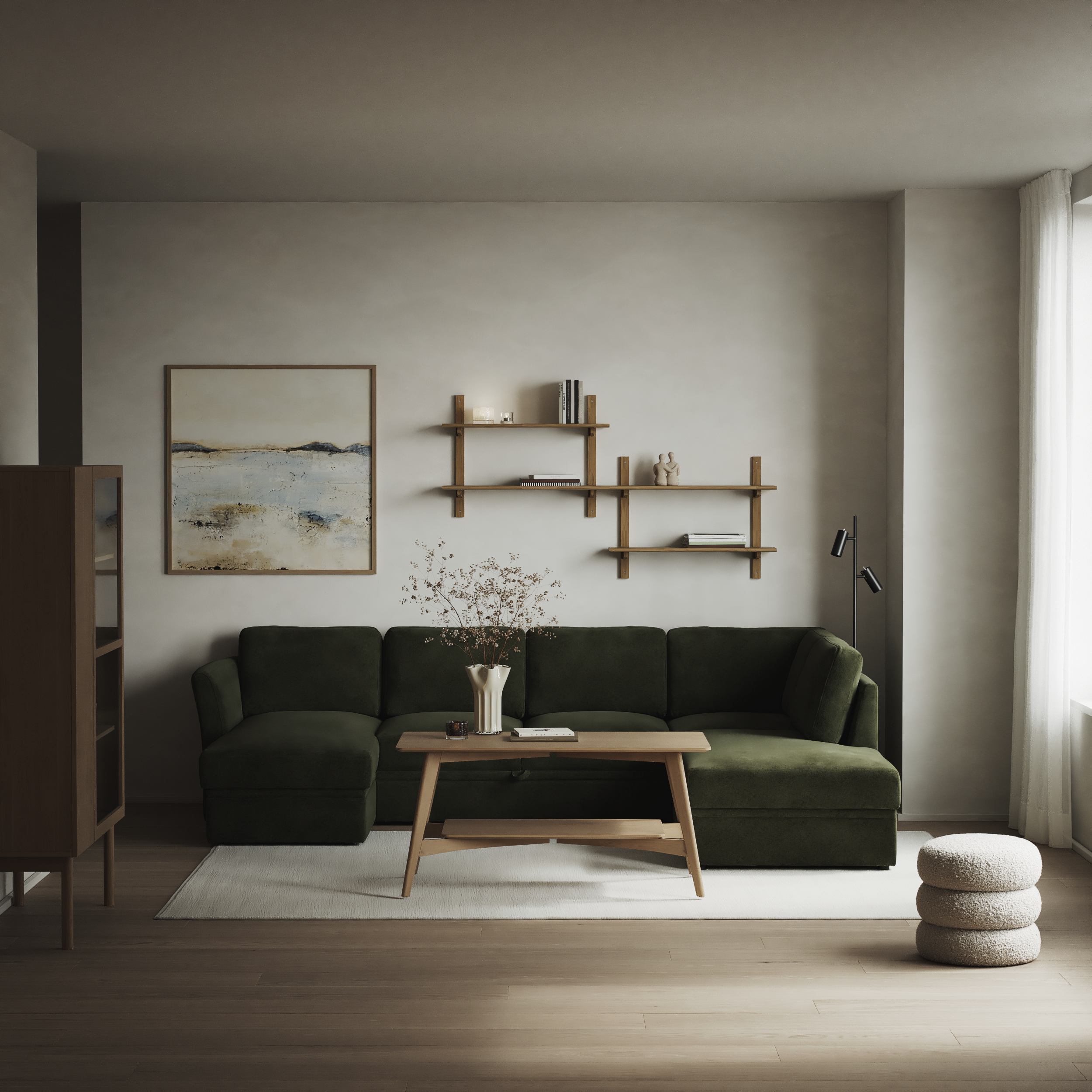 Öland - Bäddsoffa med schäslong vänster och divan höger - inspiration