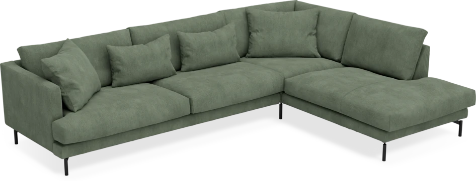 Harper - 3-sits soffa med divan höger - Grön