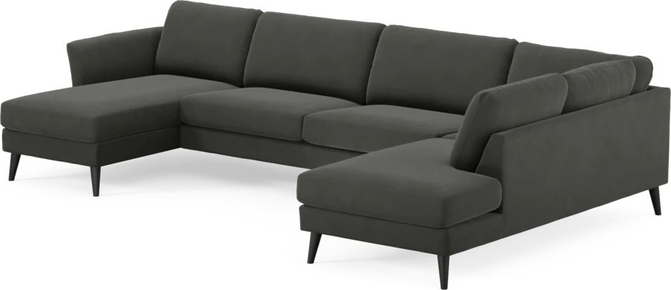 Bridge - 3-sits soffa med schäslong vänster och divan höger - Grå