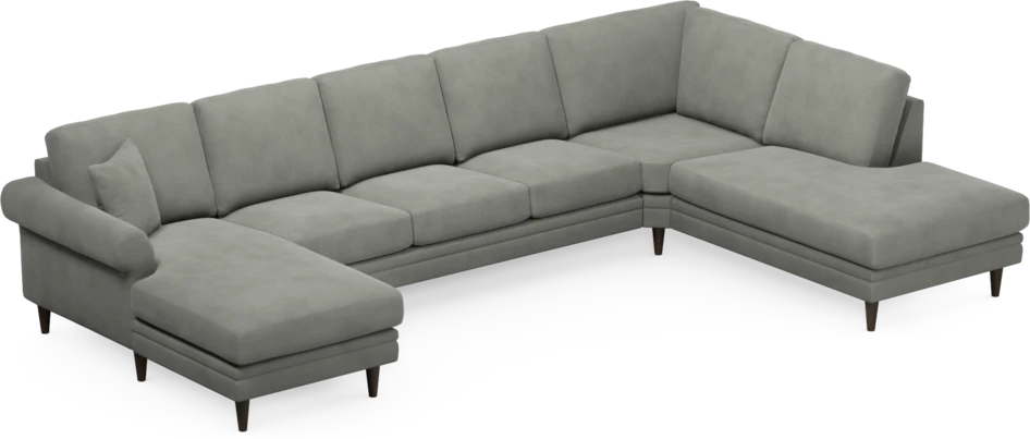 Eden - 3-sits soffa med schäslong vänster och divan höger - Grå