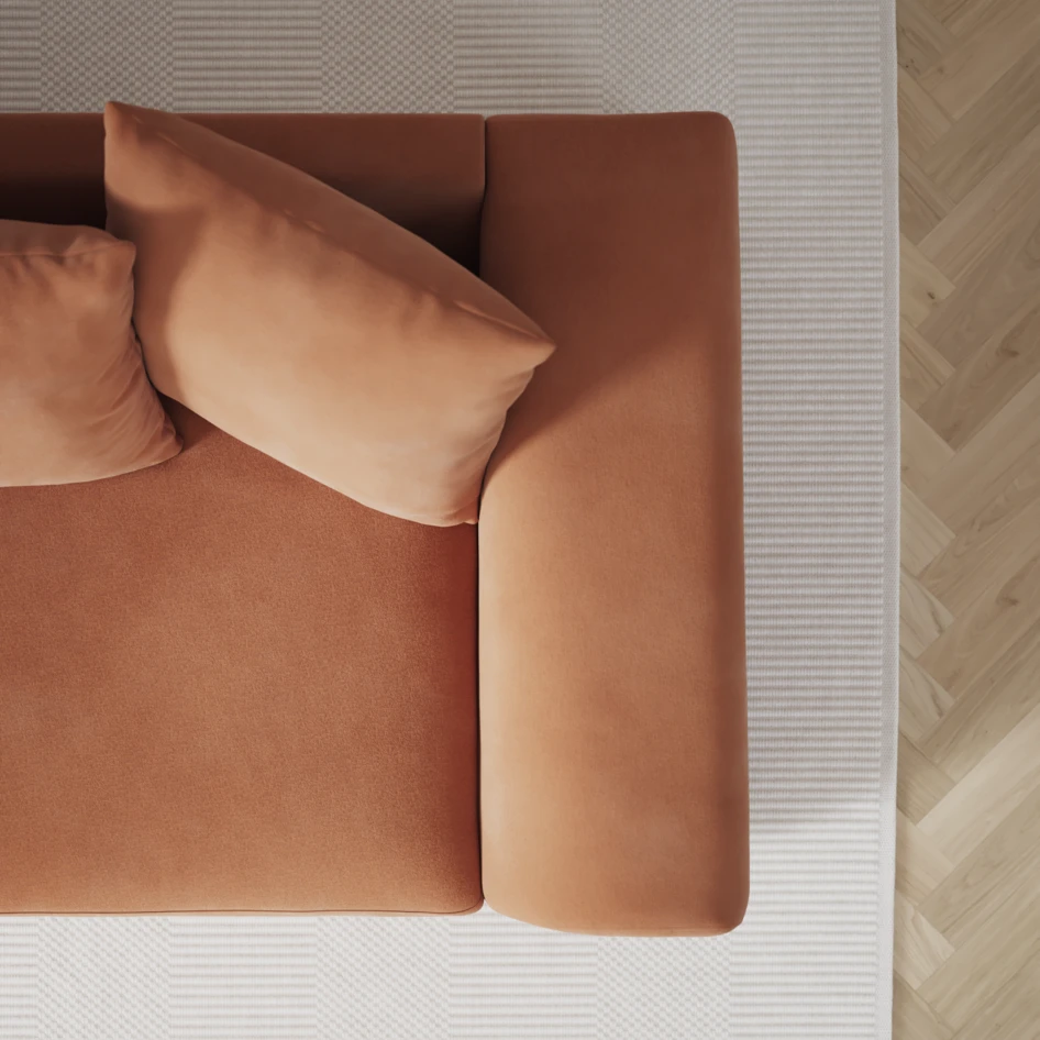Town - 3-sits soffa med schäslong vänster - Orange