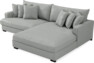 Rossi - 2-sits soffa med schäslong XL höger - Grå
