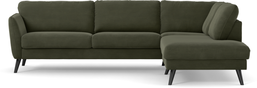 Bridge - 3-sits soffa med divan höger - Grön