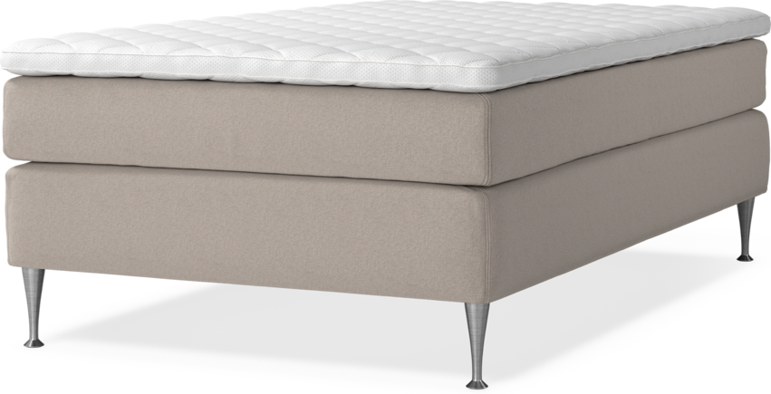 Delux Sense - Kontinentalsäng, enkelsäng 120 cm med bäddmadrass - Beige