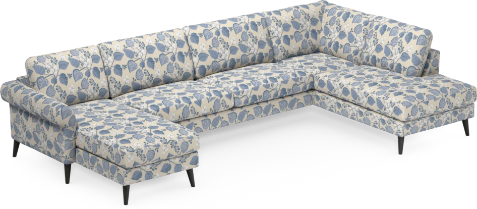 Bridge - 3-sits soffa med schäslong vänster och divan höger - Blå