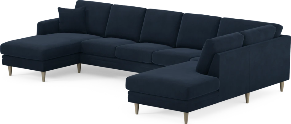 Eden - 3-sits soffa med schäslong vänster och divan höger - Blå