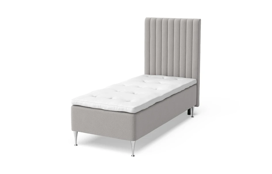 Dream Delux - Ramsäng, enkelsäng med bäddmadrass Dream Delux vit - Grå