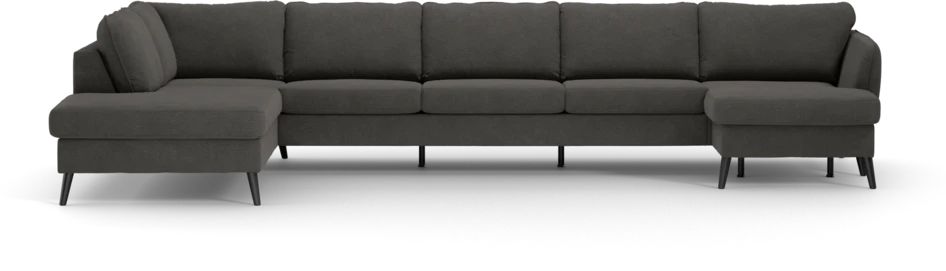 County - 4-sits soffa med divan vänster och schäslong höger - Brun