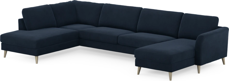 Bridge - 3-sits soffa med divan vänster och schäslong höger - Blå