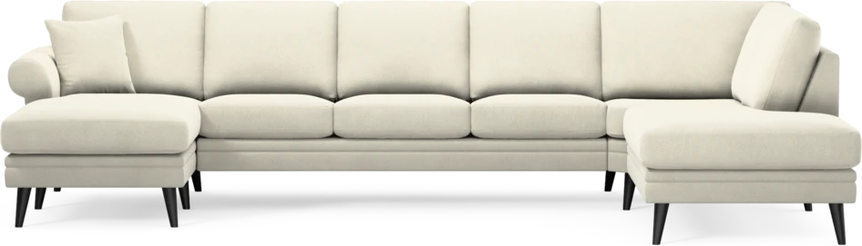 Eden - 3-sits soffa med schäslong vänster och divan höger - Vit