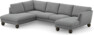 Madison Lux - 2-sits soffa med divan vänster och schäslong höger - Grå