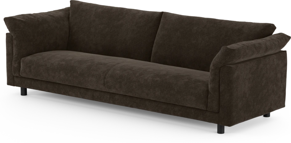 Cherrie - 4-sits soffa, hel dyna, fast klädsel - Brun