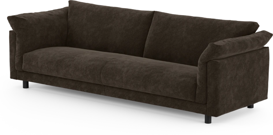 Cherrie - 4-sits soffa, hel dyna, fast klädsel - Brun