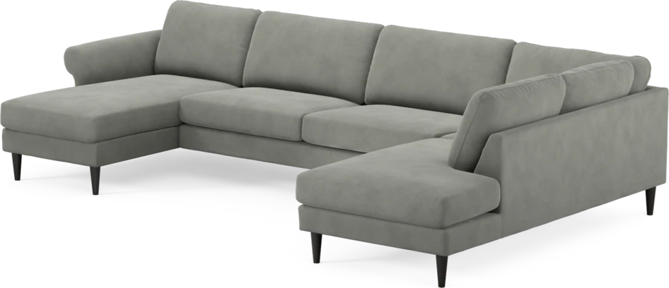 Bridge - 3-sits soffa med schäslong vänster och divan höger - Grå