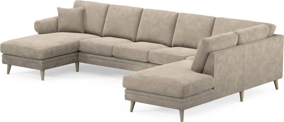 Eden - 3-sits soffa med schäslong vänster och divan höger - Beige