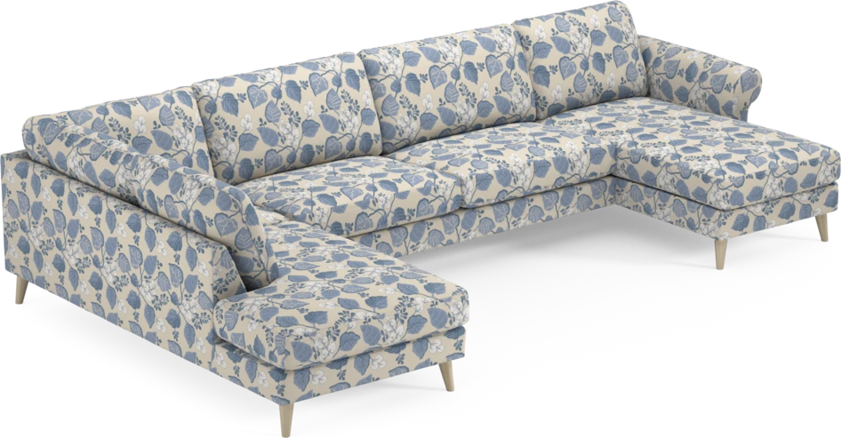 Bridge - 3-sits soffa med divan vänster och schäslong höger - Blå