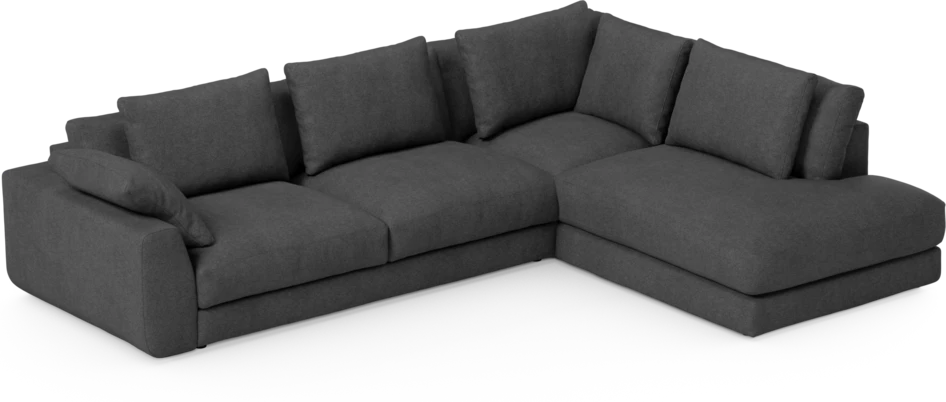 Amie - 3-sits med divan höger - Svart