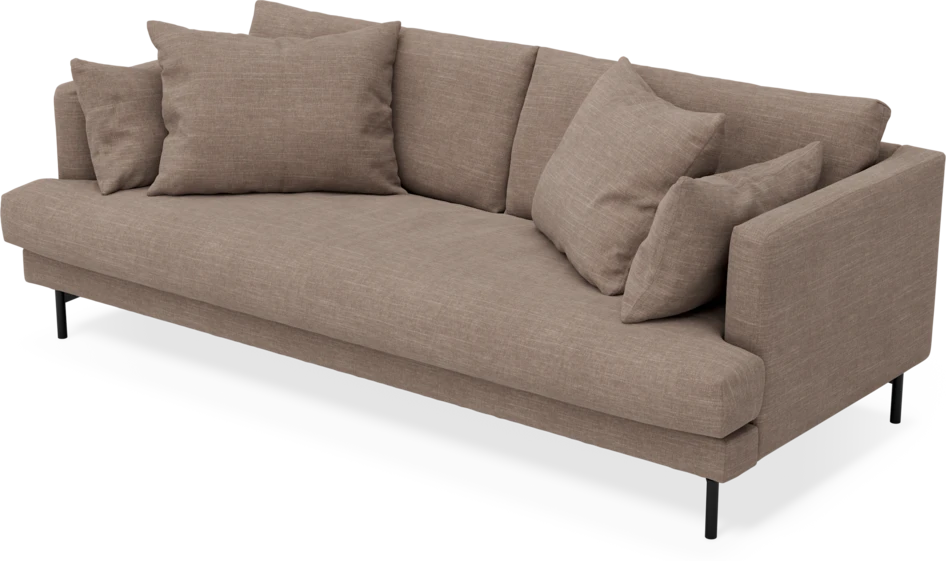 Harper - 3-sits soffa, hel dyna - Brun