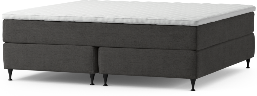 Delux Dream - Kontinentalsäng, dubbelsäng med bäddmadrass och sängben - Grå