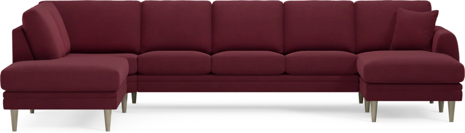 Eden - 3-sits soffa med divan vänster och schäslong höger - Röd