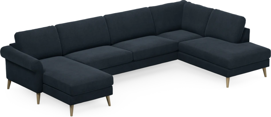 Bridge - 3-sits soffa med schäslong vänster och divan höger - Blå