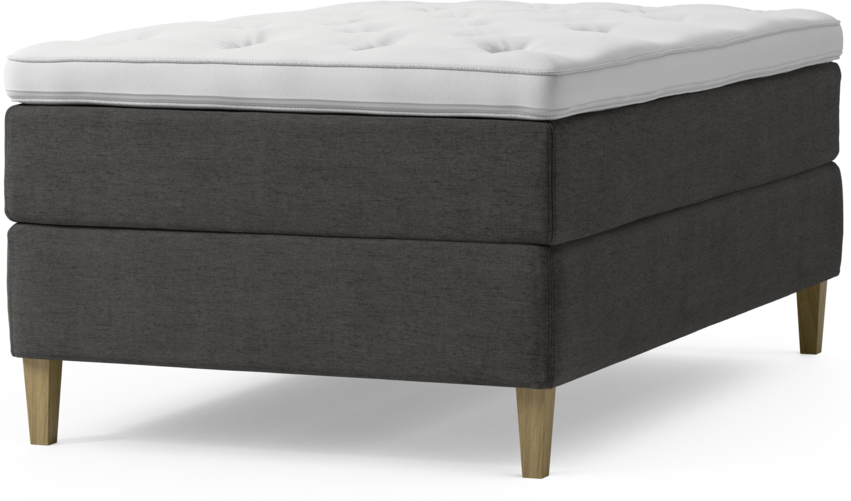 Delux Dream - Kontinentalsäng, enkelsäng 120 cm med bäddmadrass och sängben - Grå