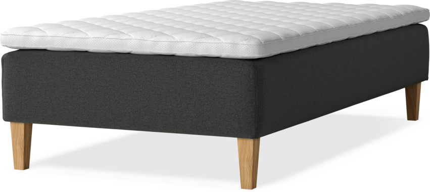 Delux Sense - Ramsäng, enkelsäng med bäddmadrass - Grå